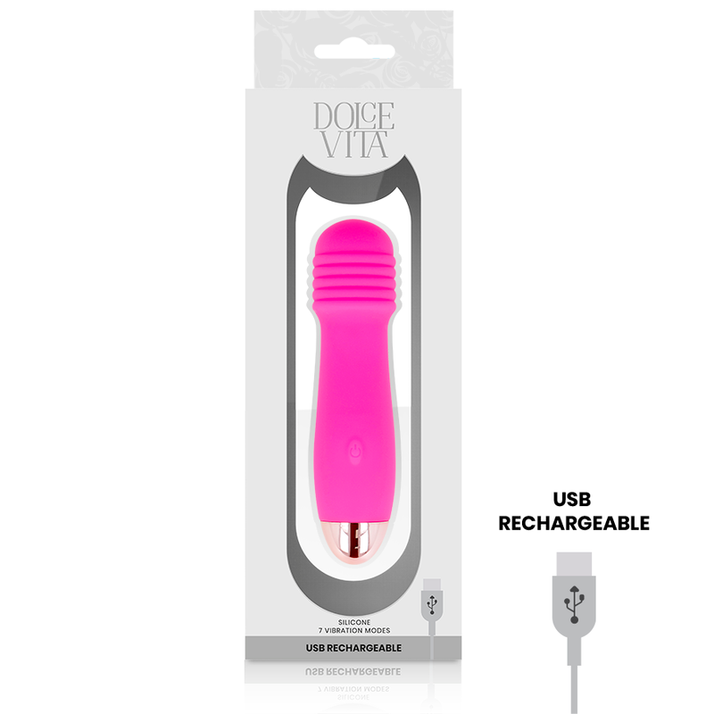 DOLCE VITA - RECHARGEABLE VIBRATOR THREE PINK 7 SPEEDS - 2