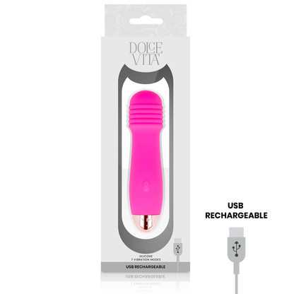DOLCE VITA - RECHARGEABLE VIBRATOR THREE PINK 7 SPEEDS - 2
