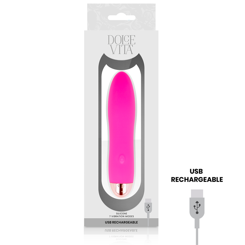 DOLCE VITA - RECHARGEABLE VIBRATOR FOUR PINK 7 SPEEDS - 3