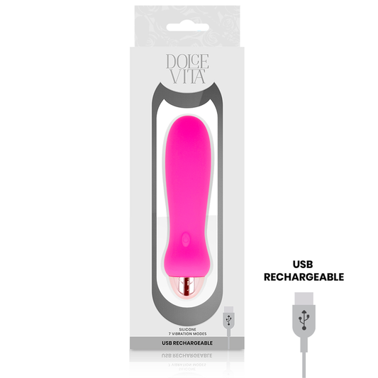 DOLCE VITA - RECHARGEABLE VIBRATOR FIVE PINK 7 SPEEDS - 1