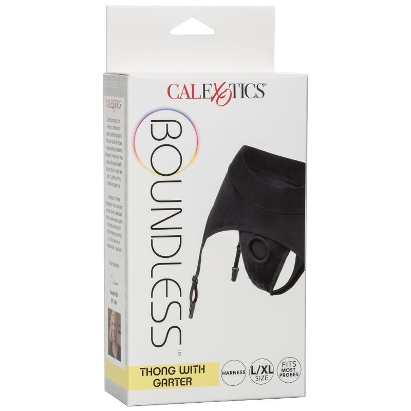 CALEXOTICS - BOUNDLESS THONG WITH GARTER L/XL - 1