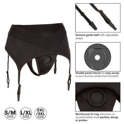 CALEXOTICS - BOUNDLESS THONG WITH GARTER L/XL - 4