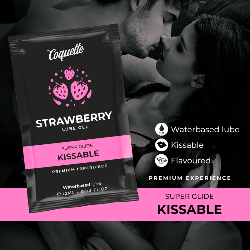 COQUETTE CHIC DESIRE - STRAWBERRY WATER BASED KISSABLE LUBRICANT POCKET 10 ML - 3