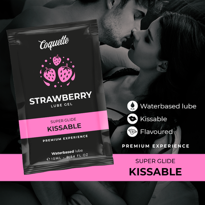 COQUETTE CHIC DESIRE - STRAWBERRY WATER BASED KISSABLE LUBRICANT POCKET 10 ML - 3