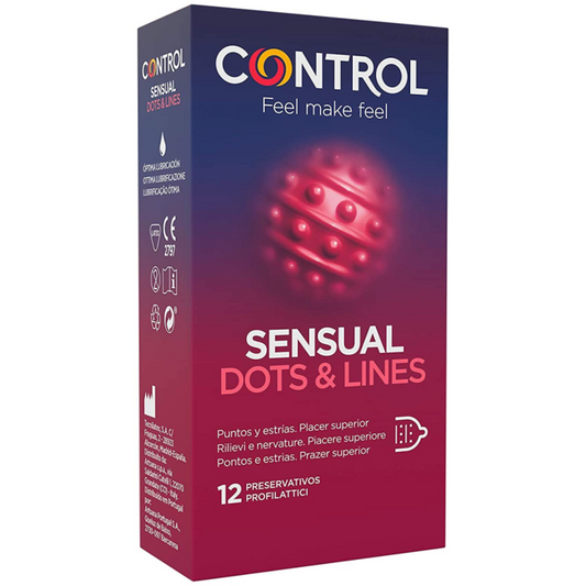 CONTROL - SENSUAL DOTS & LINES POINTS AND STRETCH MARKS 12 UNITS - 1