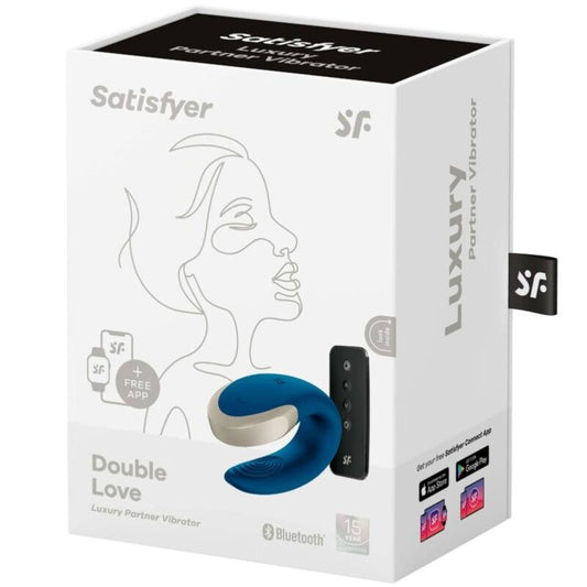 SATISFYER - DOUBLE LOVE LUXURY PARTNER VIBRATOR BLUE - 1