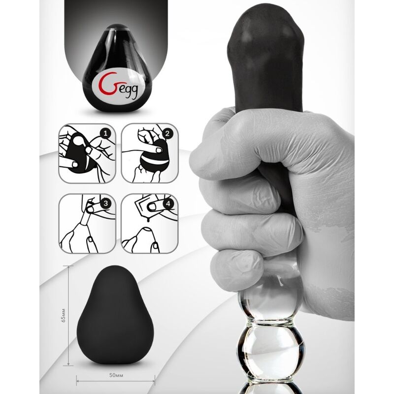 G-VIBE - REUSABLE MASTURBATOR BLACK EGG
