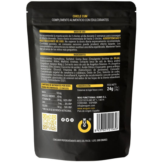 WUG SEX SENSE - CUM EJACULATION INCREASE GUM & SEMEN BANANA FLAVOR 10 UNITS - 1
