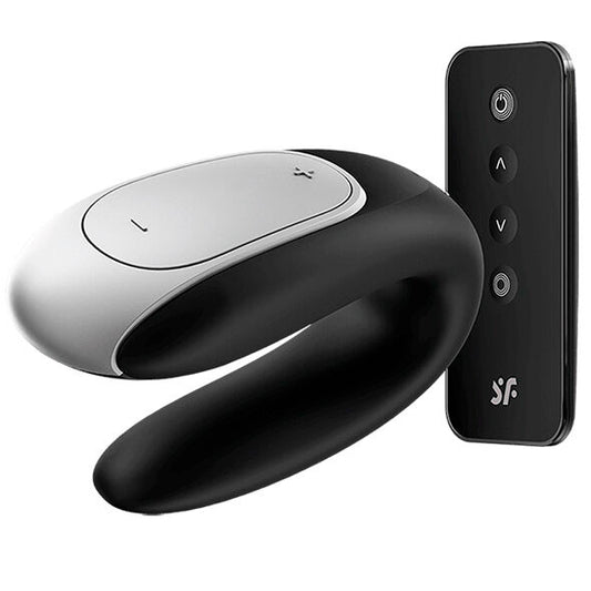 SATISFYER - DOUBLE FUN PARTNER VIBRATOR BLACK - 1