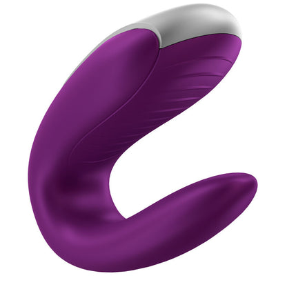 SATISFYER - DOUBLE FUN PARTNER VIBRATOR PURPLE - 6