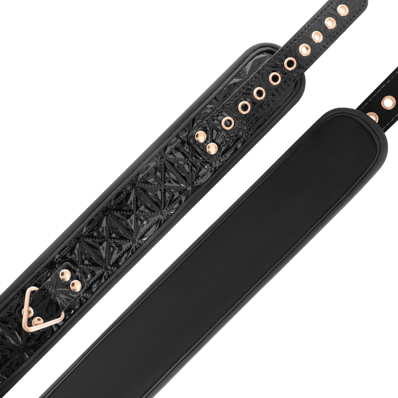 BEGME - BLACK EDITION PREMIUM VEGAN LEATHER COLLAR WITH NEOPRENE LINING - 4