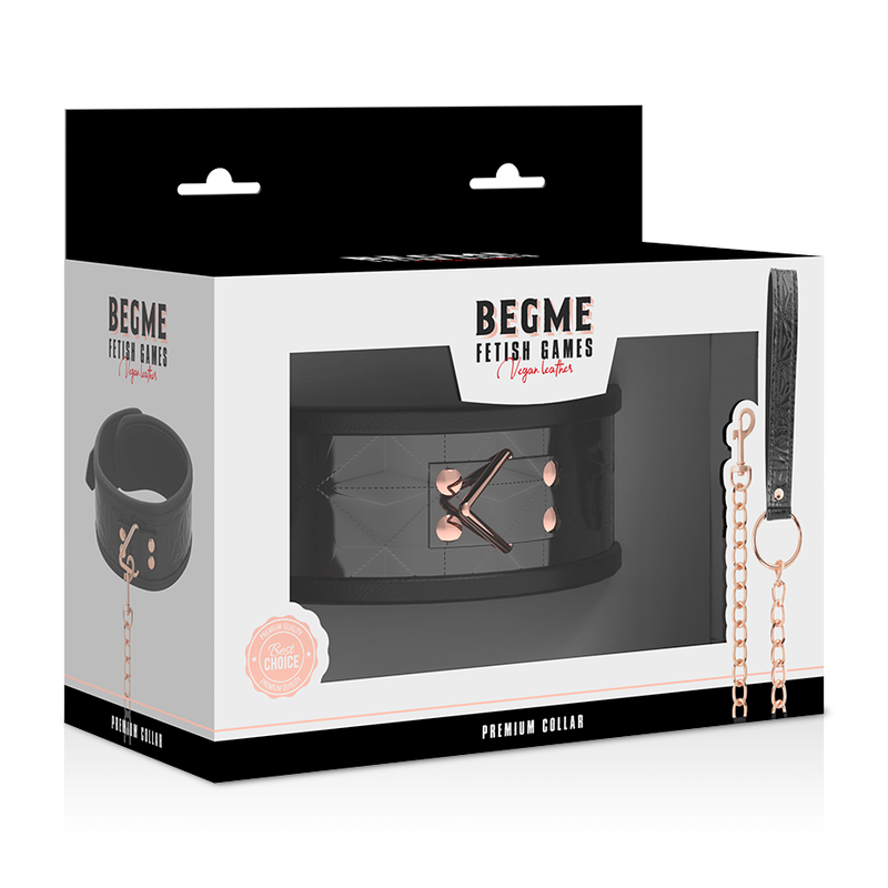 BEGME - BLACK EDITION PREMIUM VEGAN LEATHER COLLAR WITH NEOPRENE LINING - 7