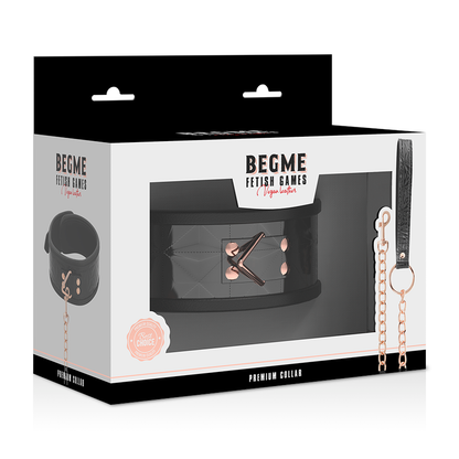 BEGME - BLACK EDITION PREMIUM VEGAN LEATHER COLLAR WITH NEOPRENE LINING - 7