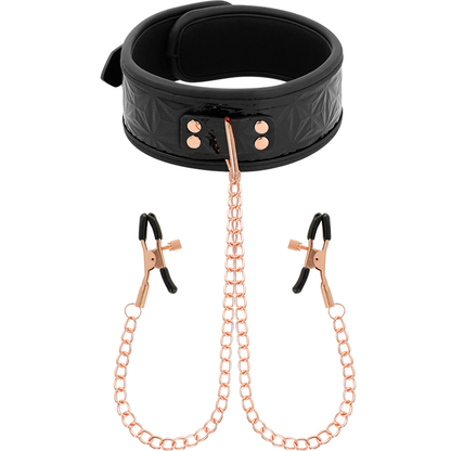 BEGME - BLACK EDITION COLLAR WITH NIPPLE CLAMPS WITH NEOPRENE LINING - 8