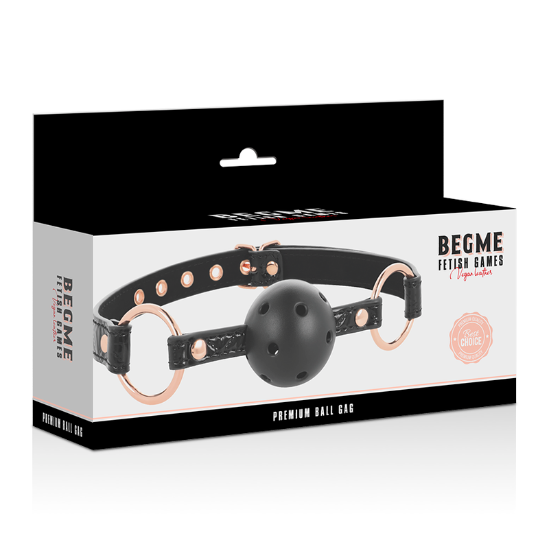 BEGME - BLACK EDITION BALL GAG VEGAN IN LEATHER