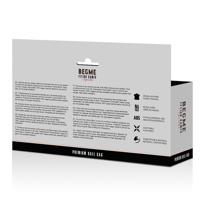 BEGME - BLACK EDITION BALL GAG VEGAN IN LEATHER
