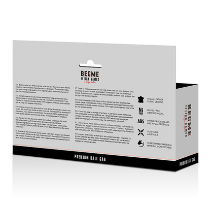 BEGME - BLACK EDITION BALL GAG VEGAN IN LEATHER