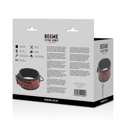 BEGME - RED EDITION PREMIUM VEGAN LEATHER COLLAR WITH NEOPRENE LINING - 5