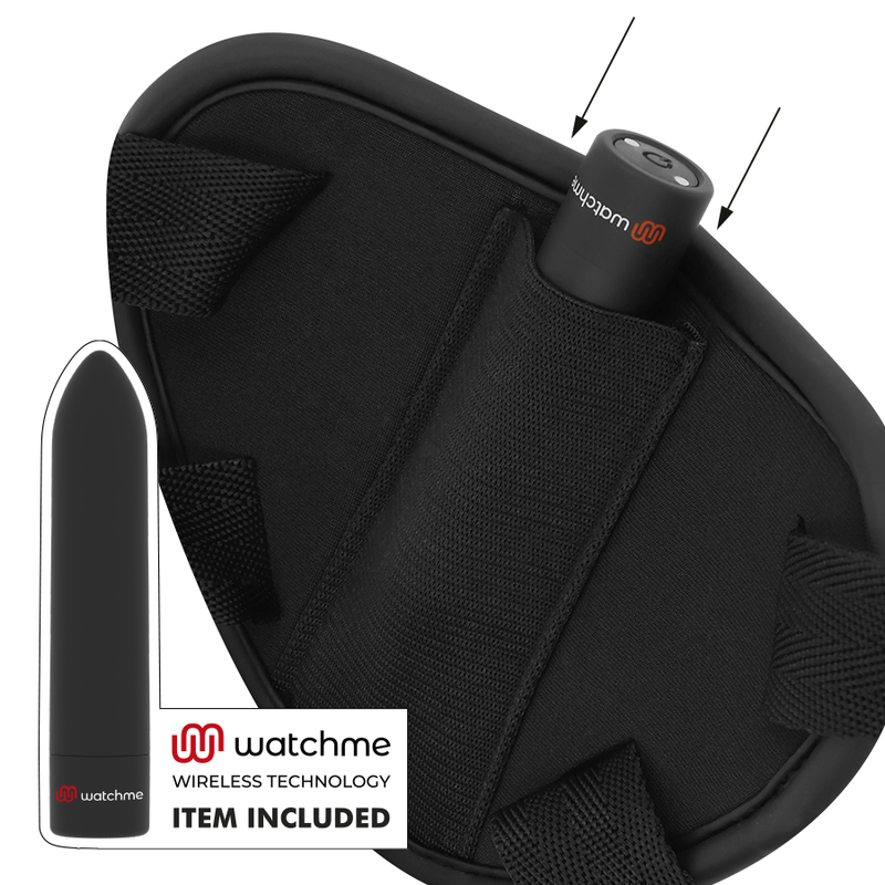 FETISH SUBMISSIVE CYBER STRAP - HARNESS WITH DILDO AND BULLET REMOTE CONTROL WATCHME M TECHNOLOGY - 15