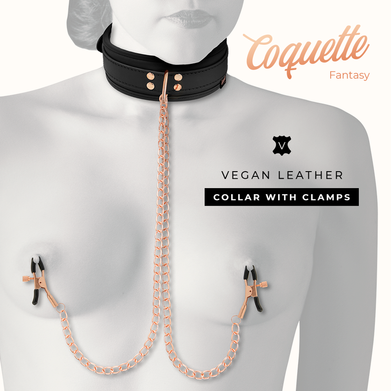 COQUETTE CHIC DESIRE - FANTASY NIPPLE CLAMP NECKLACE WITH NEOPRENE LINING - 4