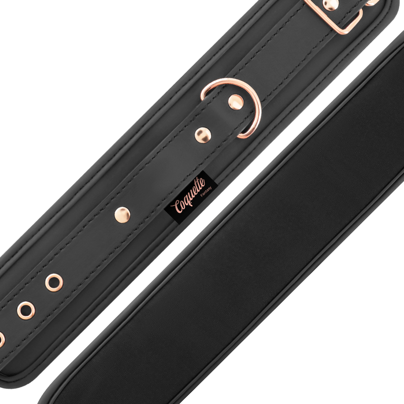 COQUETTE CHIC DESIRE - VEGAN PATTERN LEATHER HANDCUFFS WITH NOPRENE LINING