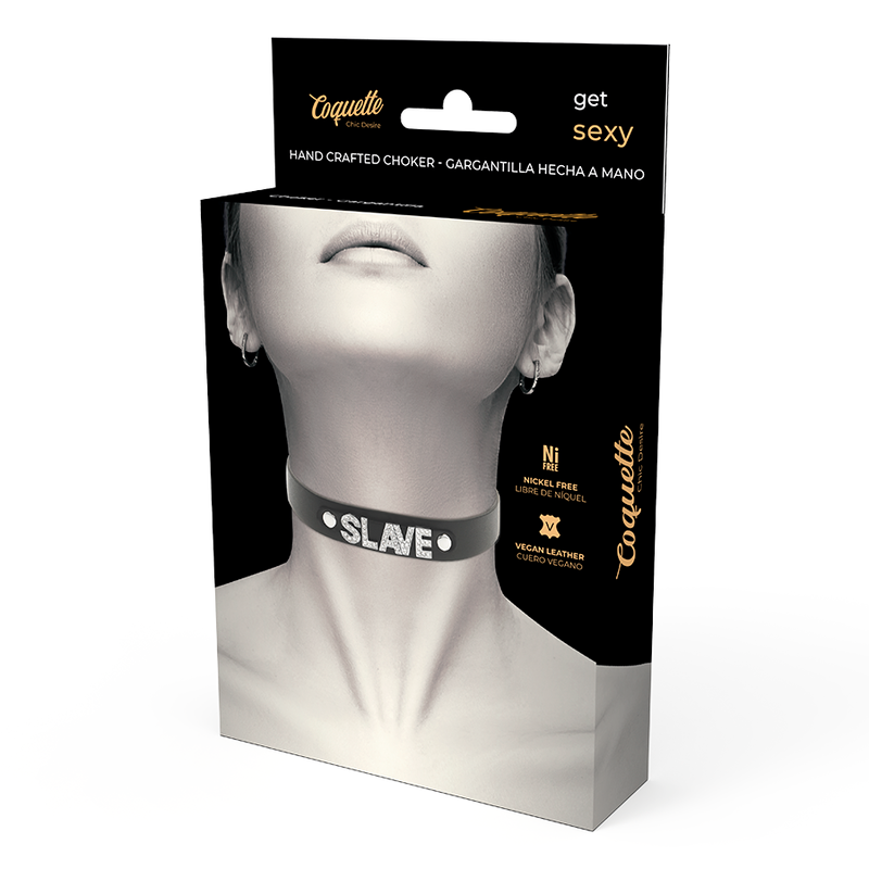 COQUETTE CHIC DESIRE - SLAVE VEGAN LEATHER CHOKER - 2