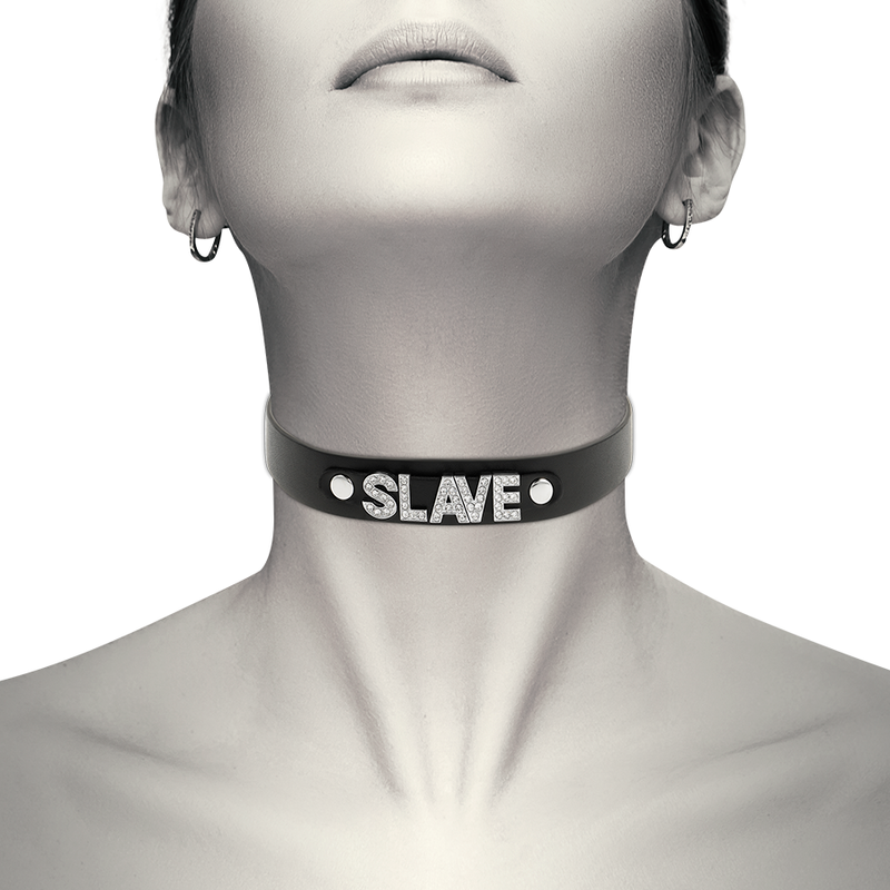COQUETTE CHIC DESIRE - SLAVE VEGAN LEATHER CHOKER - 5
