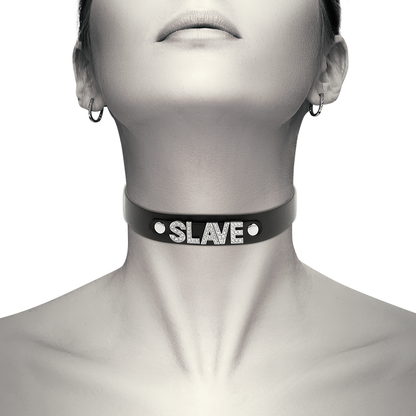 COQUETTE CHIC DESIRE - SLAVE VEGAN LEATHER CHOKER - 5
