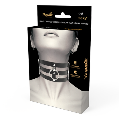 COQUETTE CHIC DESIRE - FETISH STYLE VEGAN LEATHER CHOKER - 2