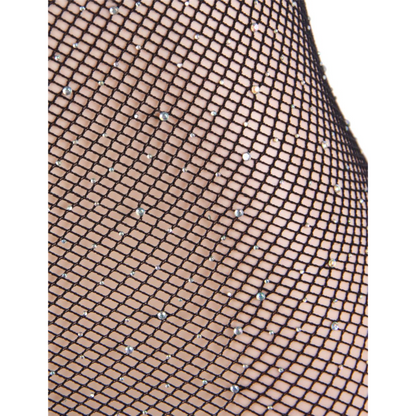 QUEEN LINGERIE - NET BODY DRESS WITH DIAMONDS S/L - 6