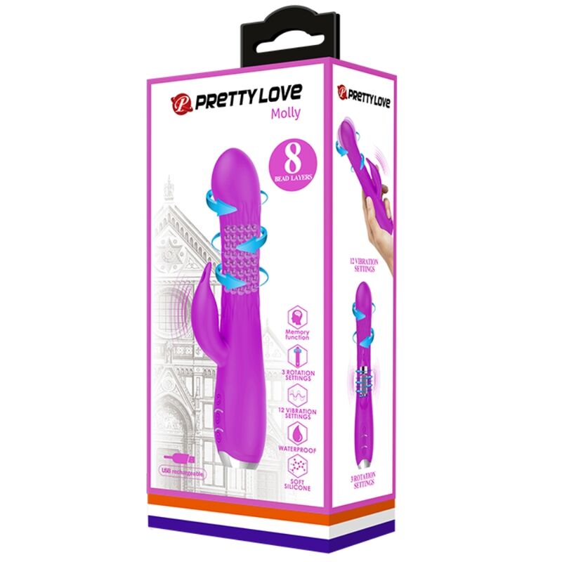PRETTY LOVE - MOLLY VIBRATOR WITH RECHARGEABLE ROTATION - 6
