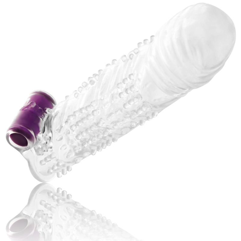 OHMAMA - TEXTURED PENIS SHEATH WITH VIBRATING BULLET - 2