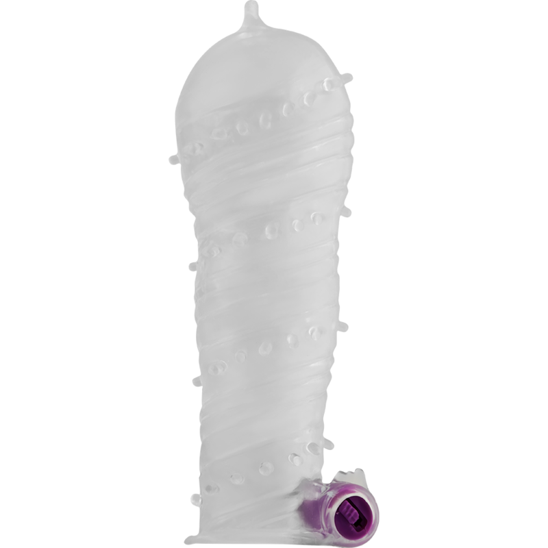 OHMAMA - STRUCTURED PENIS SHEATH WITH WIDE VIBRATING TIP