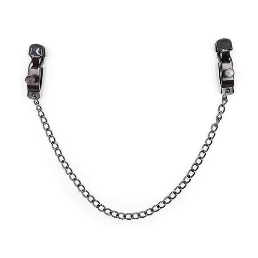 OHMAMA FETISH - METAL CLAMPS WITH BLACK CHAIN - 1