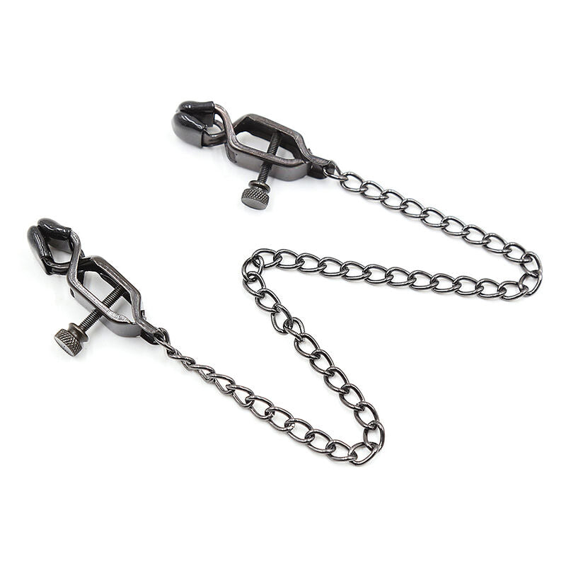 OHMAMA FETISH - METAL CLAMPS WITH BLACK CHAIN - 2