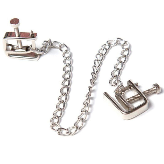 OHMAMA FETISH - METAL SCREW CLAMPS WITH CHAIN - 1