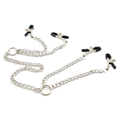 OHMAMA FETISH - 4 NIPPLE Clamps WITH CHAINS - 4