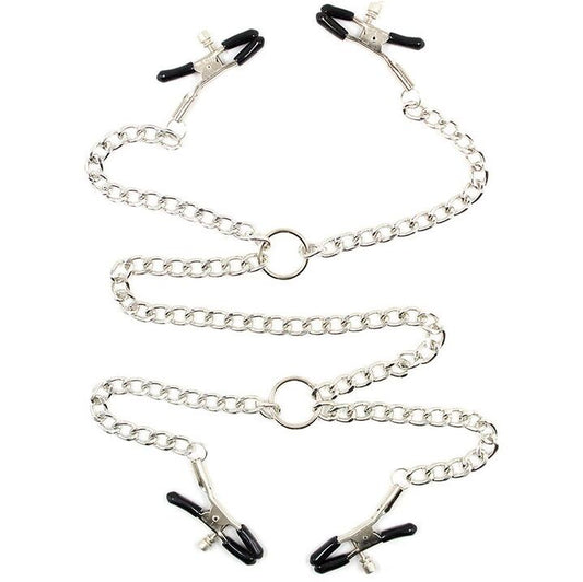 OHMAMA FETISH - 4 NIPPLE Clamps WITH CHAINS - 1