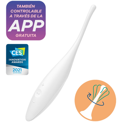 SATISFYER - TWIRLING JOY CLIT TIP VIBRATOR WHITE - 4