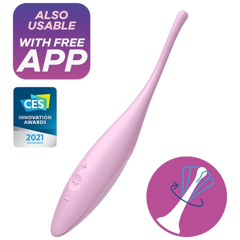 SATISFYER - TWIRLING JOY CLIT TIP VIBRATOR PINK - 4