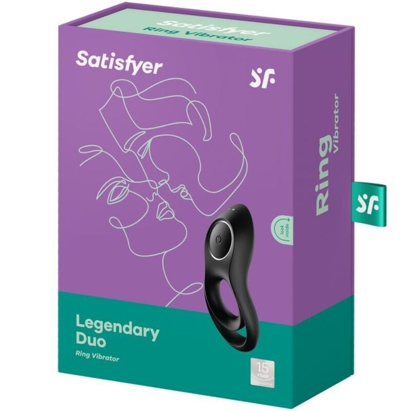 SATISFYER - LEGENDARY DUO RING VIBRATOR BLACK - 4