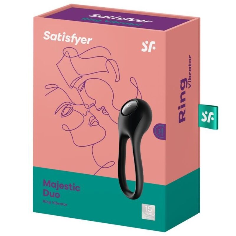 SATISFYER - MAJESTIC DUO RING VIBRATOR BLACK - 4