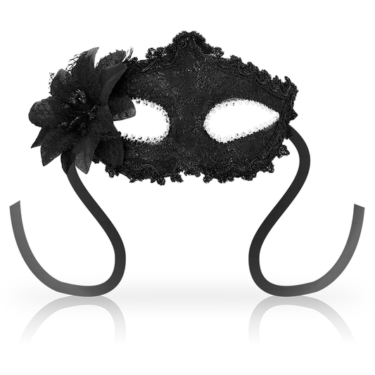 OHMAMA - ANTIZAZ MASKS VENETIAN STYLE SIDE FLOWER - BLACK - 1