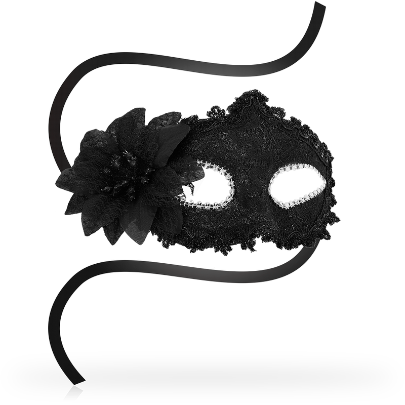OHMAMA - ANTIZAZ MASKS VENETIAN STYLE SIDE FLOWER - BLACK - 2