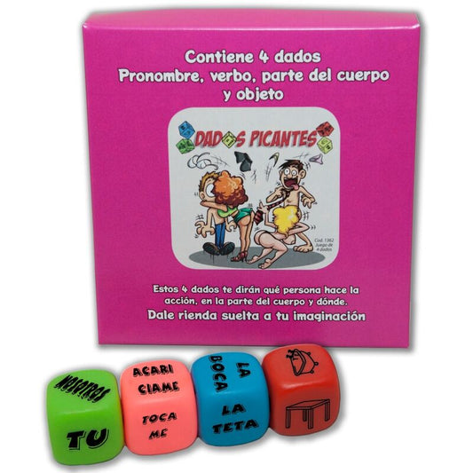 DIABLO PICANTE - 4 DICE GAME OF PRONOUN, VERB, PART OF THE BODY AND PLACE - 1