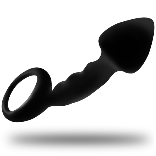 OHMAMA - RIBBED ANAL PLUG WITH RING - 1