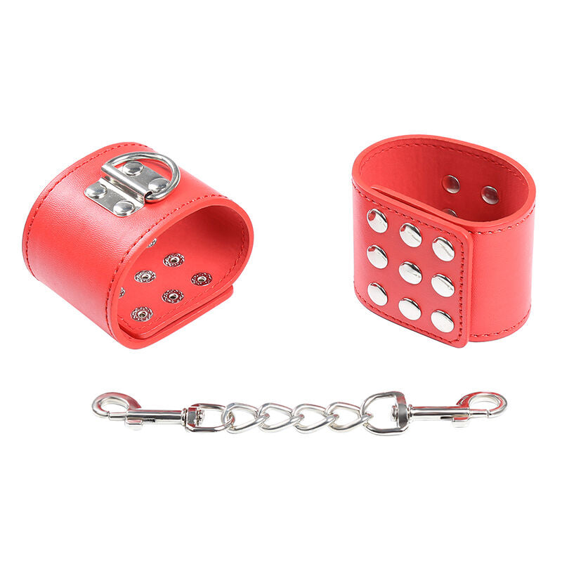 OHMAMA FETISH - RED HANDCUFFS WITH SNAP CLOSURE - 11