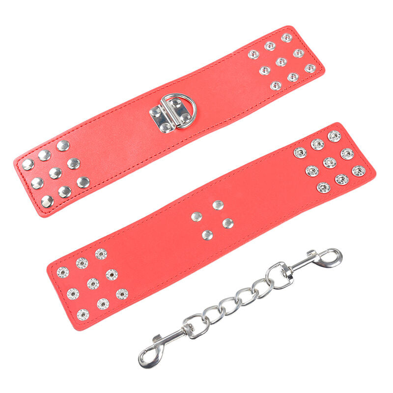 OHMAMA FETISH - RED HANDCUFFS WITH SNAP CLOSURE - 10