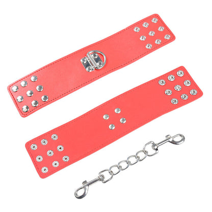 OHMAMA FETISH - RED HANDCUFFS WITH SNAP CLOSURE - 10