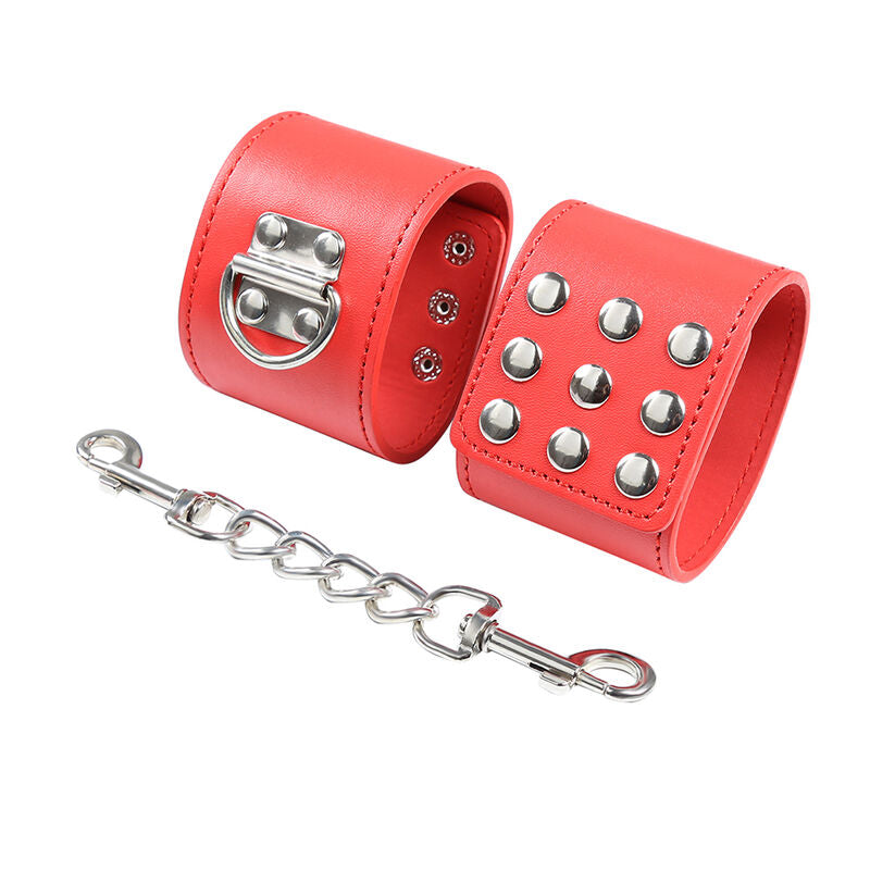 OHMAMA FETISH - RED HANDCUFFS WITH SNAP CLOSURE - 3